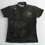 Descente Golf Men Topographic Print Golf Polo Shirt Front View