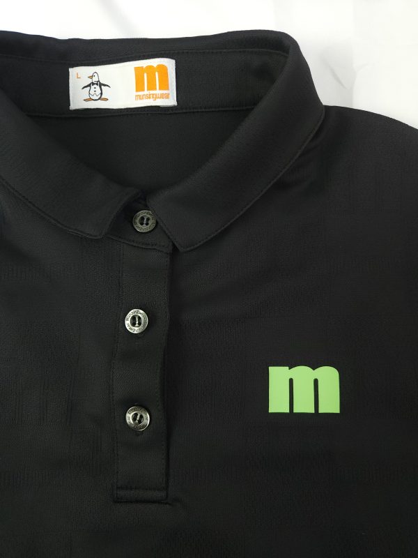 Munsingwear Long Sleeve Women Golf Black Polo Shirt