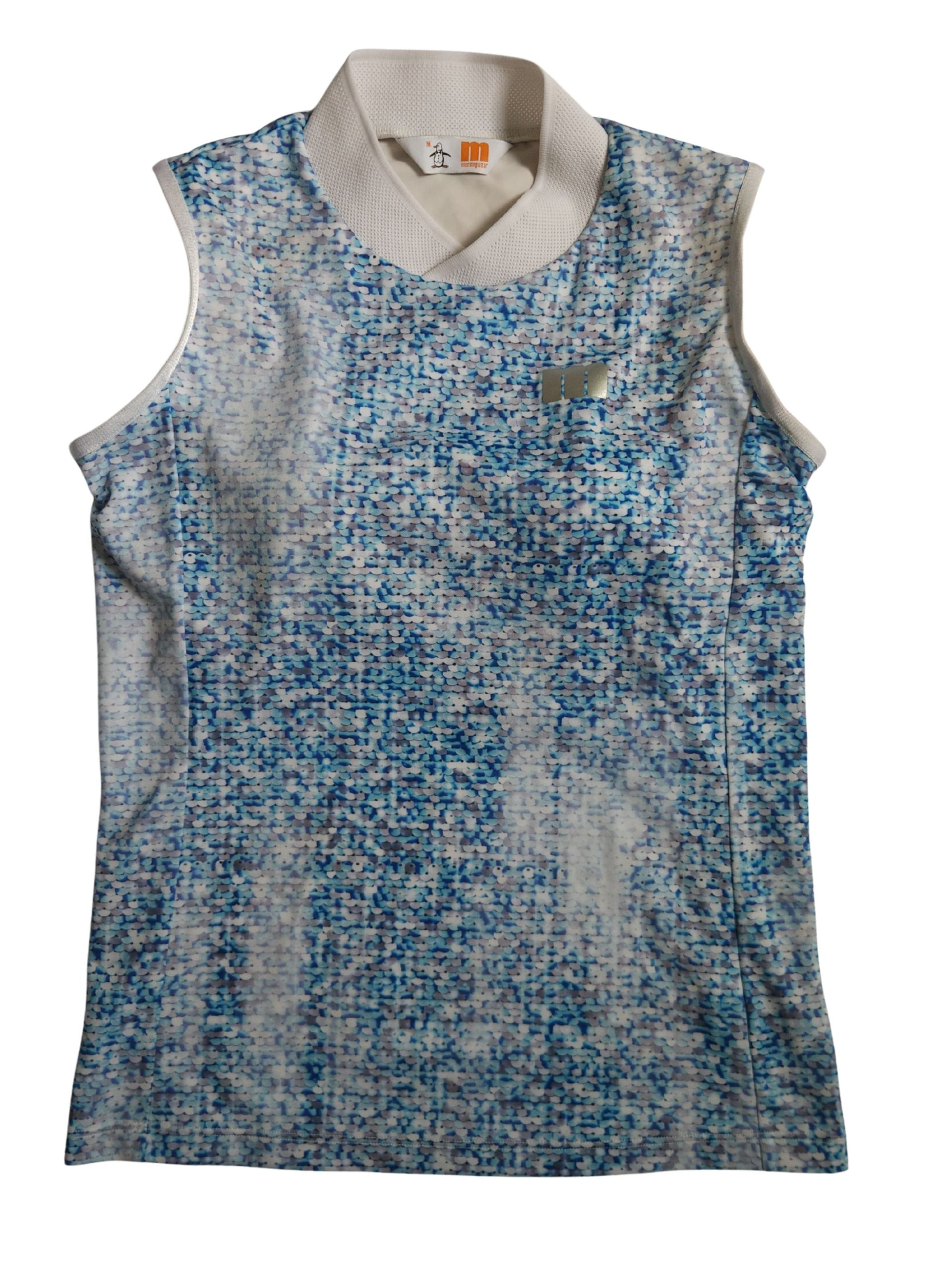 Munsingwear Blue Mozaic Print Women Sleeveless Golf Shirt
